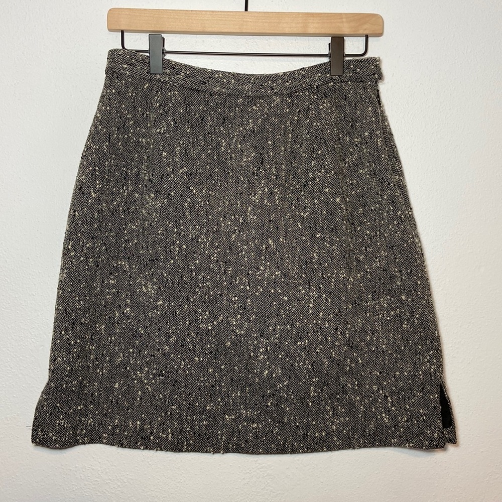 Vintage 111 State Wool Blend Tweed Mini Skirt USA Made Black & White Size 10